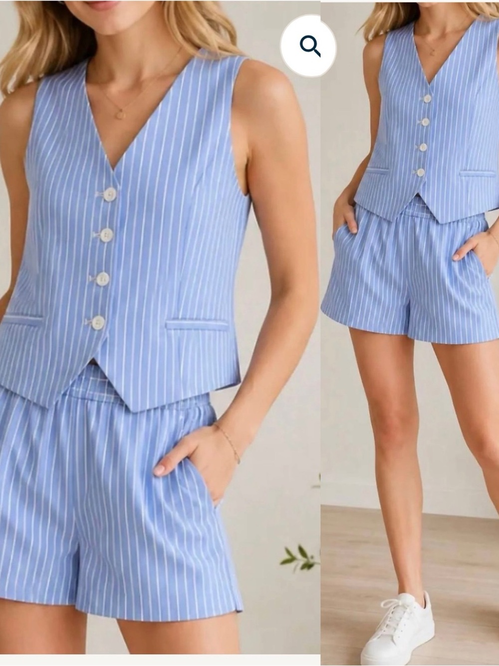 NWT Drew Harper Pin Stripe Button Front Vest XS